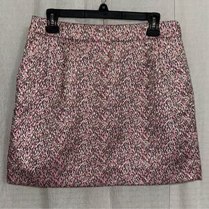 J.Crew 6 Pink Ivory Indigo Gold Metallic Tweed Mini Pencil Skirt